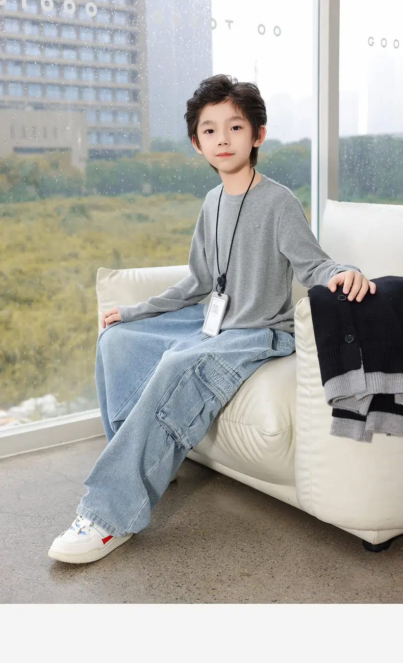 2025 Kids Tencel Stretchy Warm T-Shirt White — feature 30