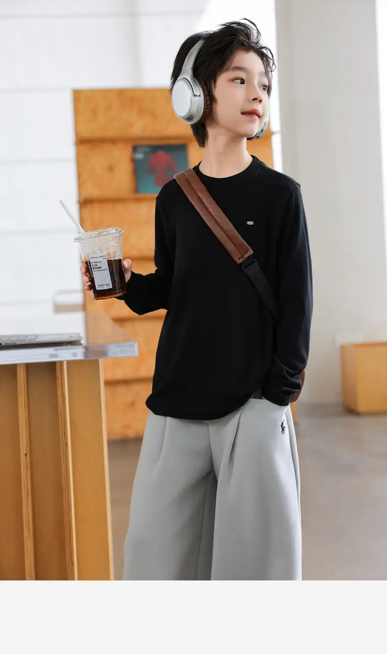 2025 Kids Tencel Stretchy Warm T-Shirt White — feature 31