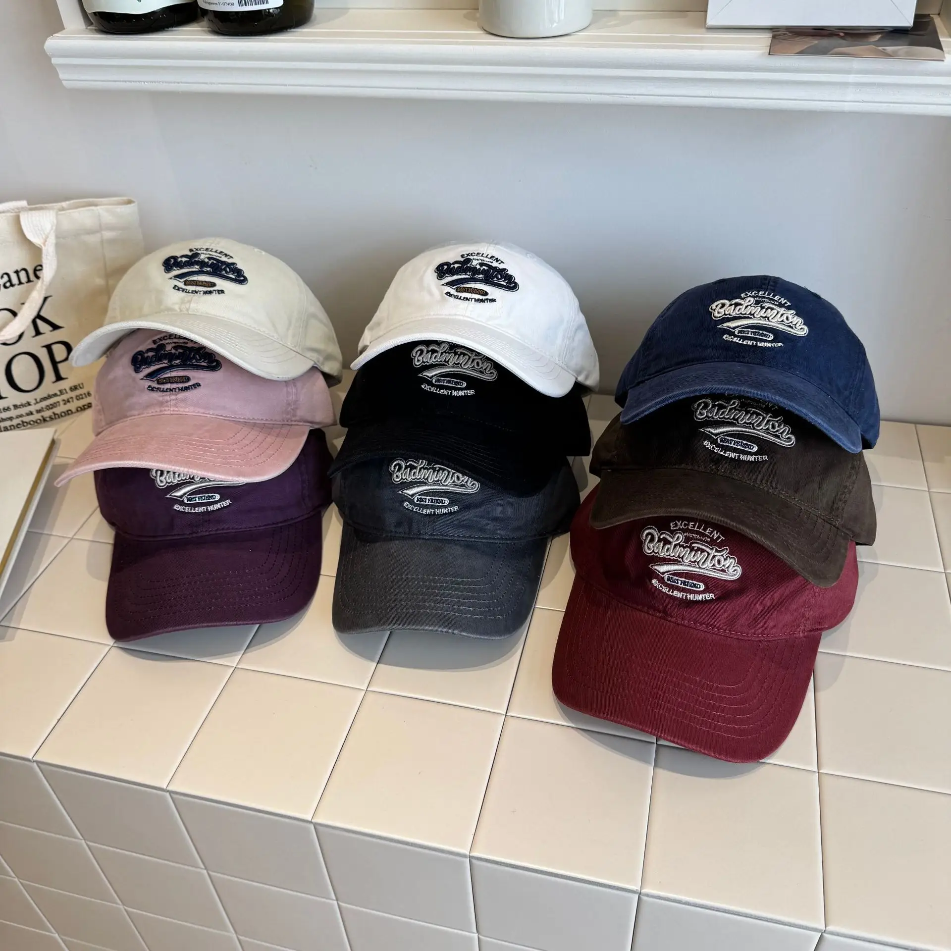 Women Baseball Caps with Letter Embroidery Pink & Purple - Image 10