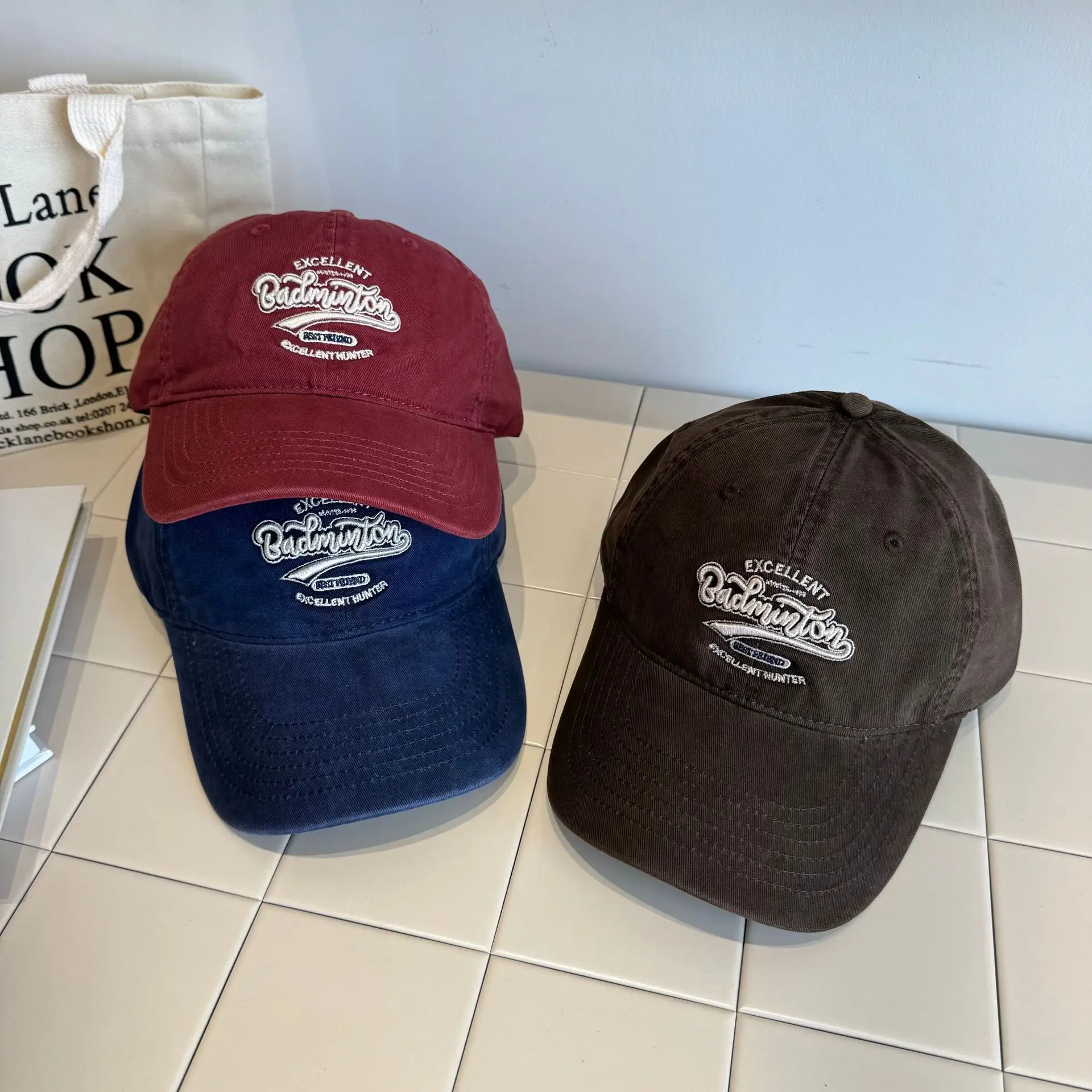 Women Baseball Caps with Letter Embroidery Pink & Purple - Image 13