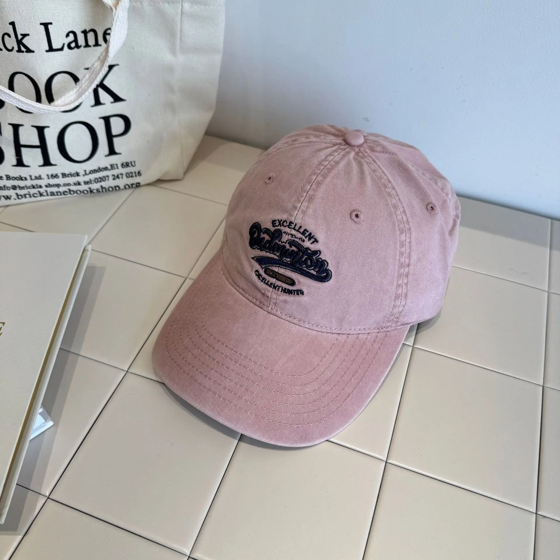 Women Baseball Caps with Letter Embroidery Pink & Purple - Image 3