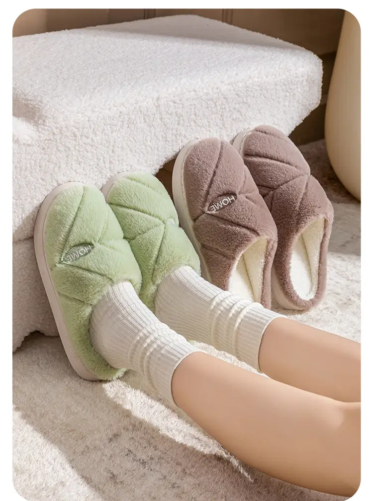 New Autumn Winter Couple Furry Slippers Cotton Thick Soled — feature 18