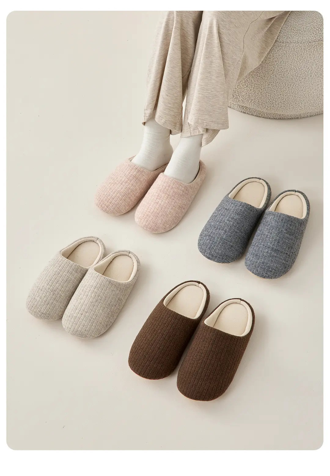 Home Silent Linen Slippers Men's Indoor Non-Slip Soft Bottom Silent Couple Slippers High-End All-Season Cotton Shoes — feature 18