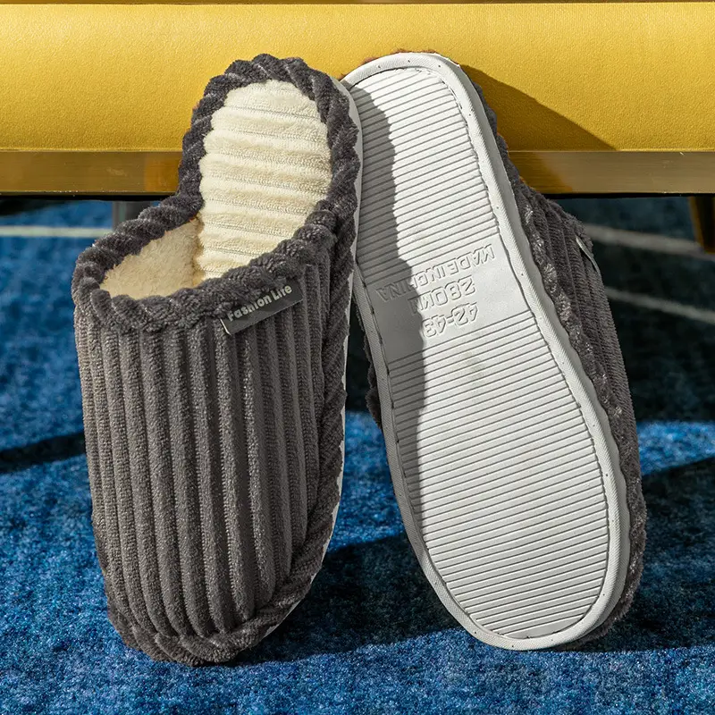Home Silent Linen Slippers Men's Indoor Non-Slip Soft Bottom Silent Couple Slippers High-End All-Season Cotton Shoes - Image 15