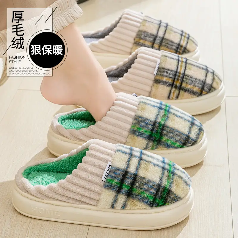 Women's Plush Cotton Slippers, Thickened and Durable, Non-Slip, Home Couple Warm Maternity Cotton Slippers for Women, Winter - Image 12