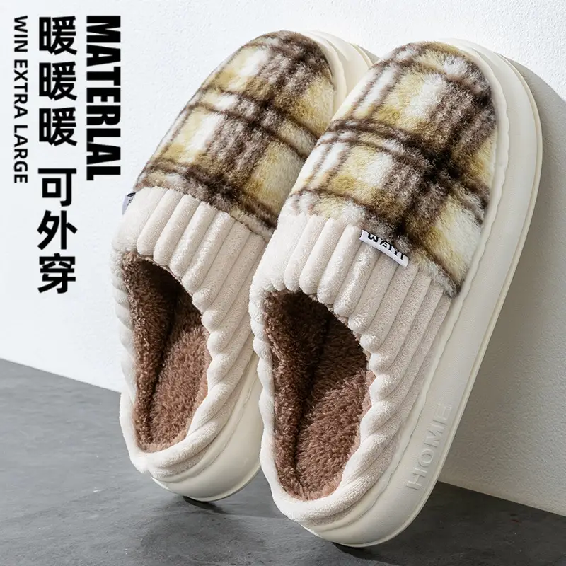 Women's Plush Cotton Slippers, Thickened and Durable, Non-Slip, Home Couple Warm Maternity Cotton Slippers for Women, Winter - Image 4