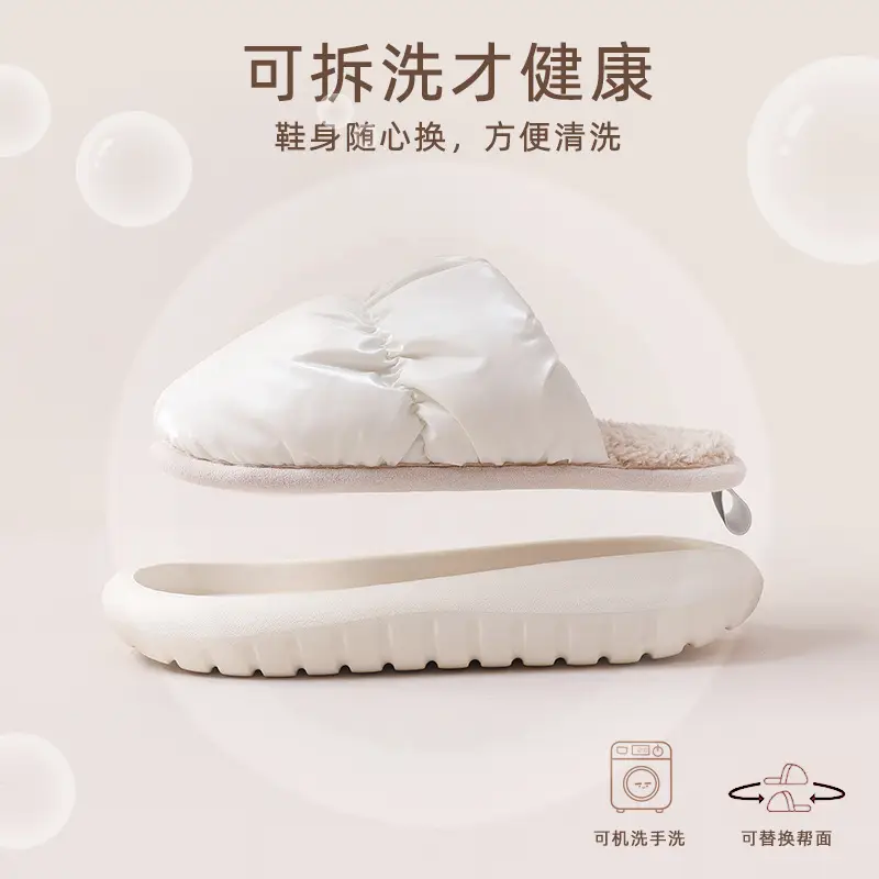 Women Winter Warm Non-Slip Cotton Slippers