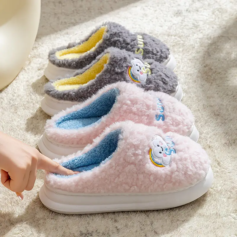 2025 Warm Cotton Fluffy Slippers for Women Men - Image 11