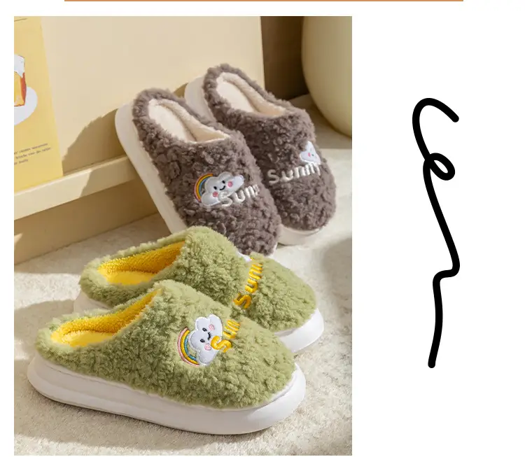 2025 Warm Cotton Fluffy Slippers for Women Men — feature 24