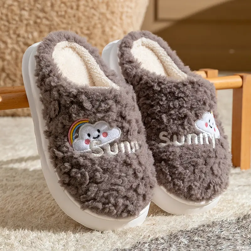 2025 Warm Cotton Fluffy Slippers for Women Men - Image 6