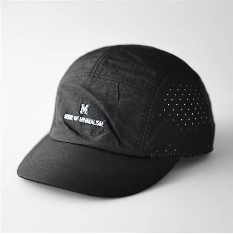 Black Offset Letter Baseball Cap Unisex Quick-Dry Sunshade — feature 3