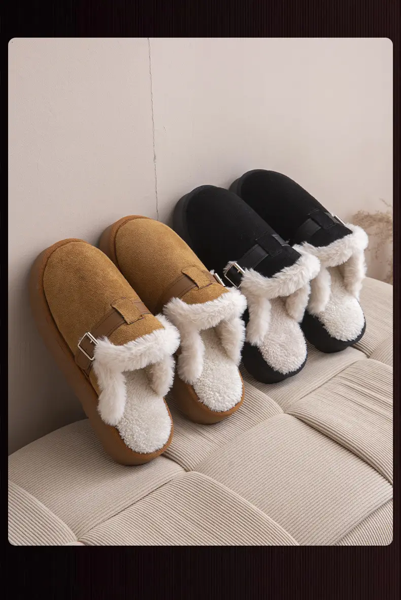 Women Winter Fleece Lined Lamb Wool Slippers Hot Trend — feature 16