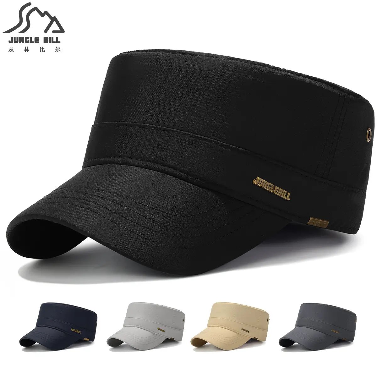 Jungle Bill Black Flat Cap Outdoor Sports Sun Hat - Image 6