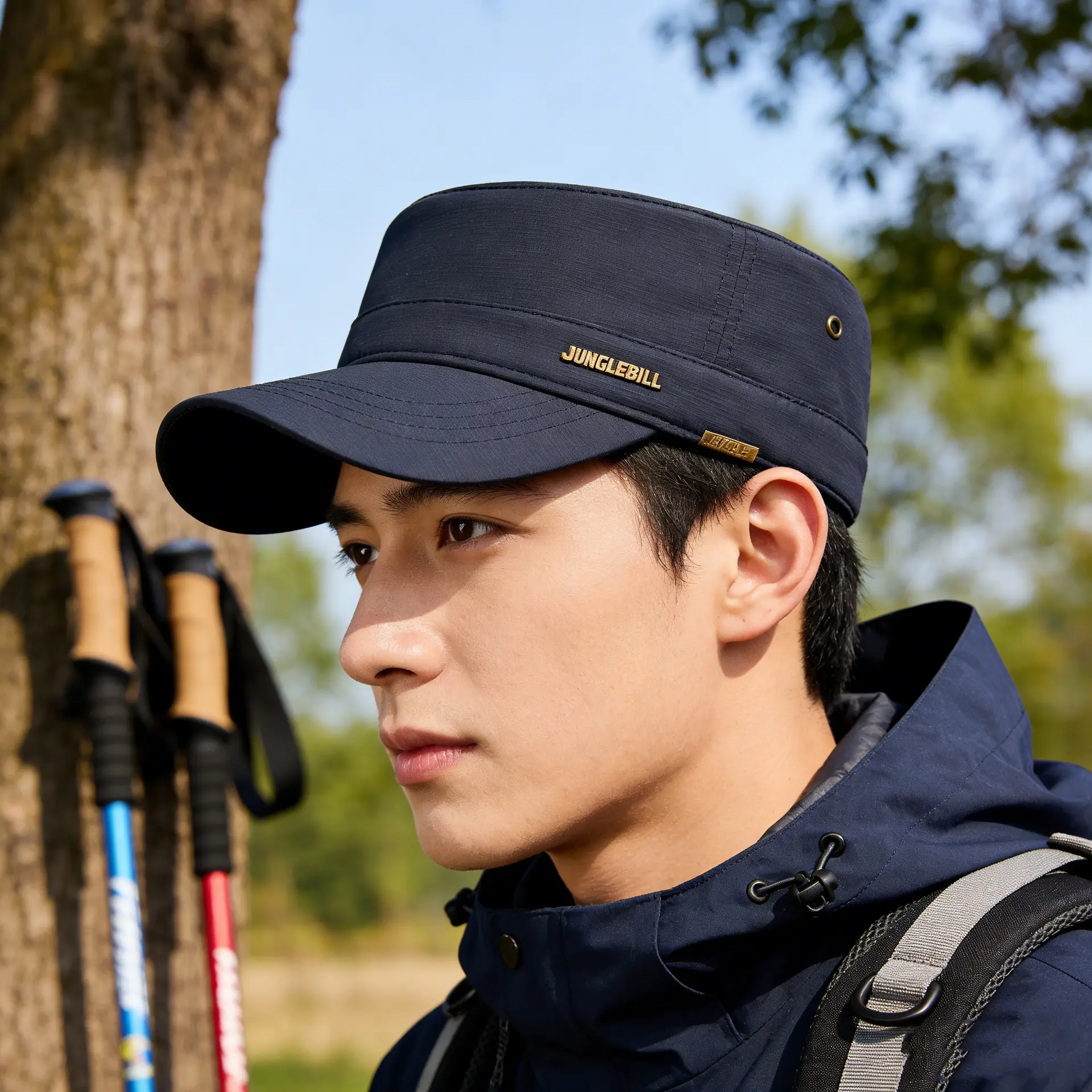 Jungle Bill Black Flat Cap Outdoor Sports Sun Hat - Image 8
