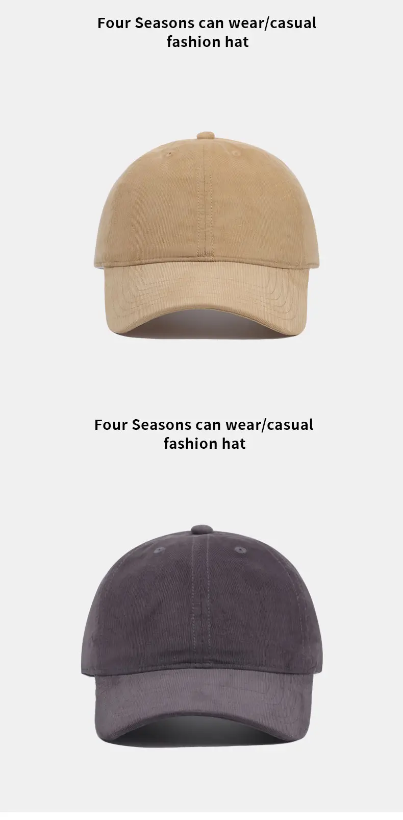 Purple Soft Cotton Baseball Cap for Women Men — feature 12