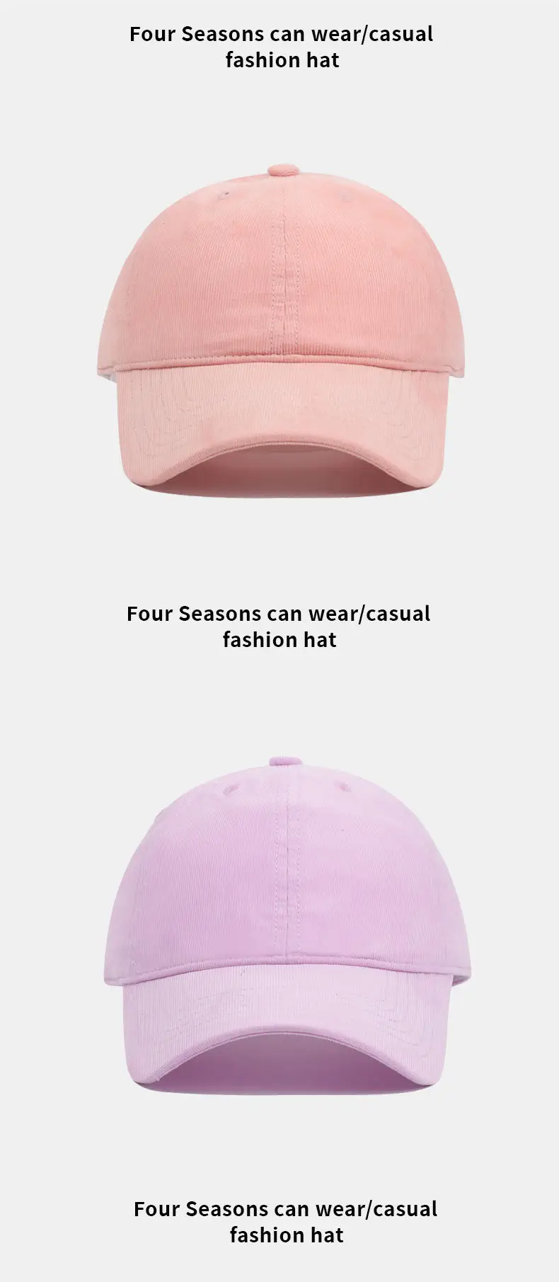 Purple Soft Cotton Baseball Cap for Women Men — feature 14