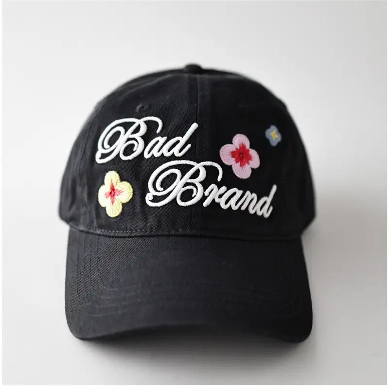 Brown Floral Embroidered Baseball Cap Unisex All Season - Image 4