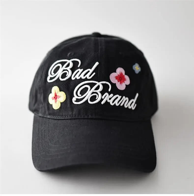Brown Floral Embroidered Baseball Cap Unisex All Season — feature 2