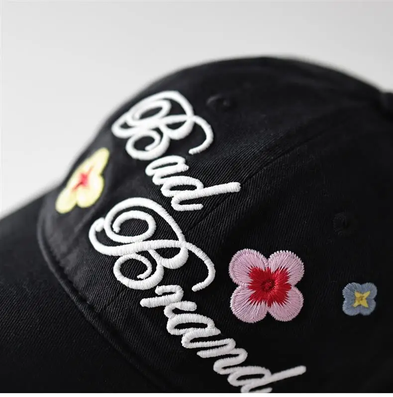 Brown Floral Embroidered Baseball Cap Unisex All Season — feature 9