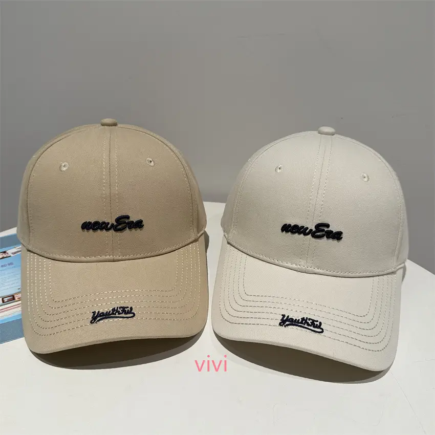 Men Navy Blue Duckbill Cap with "New Era" & "Vivi" Logo - Image 9