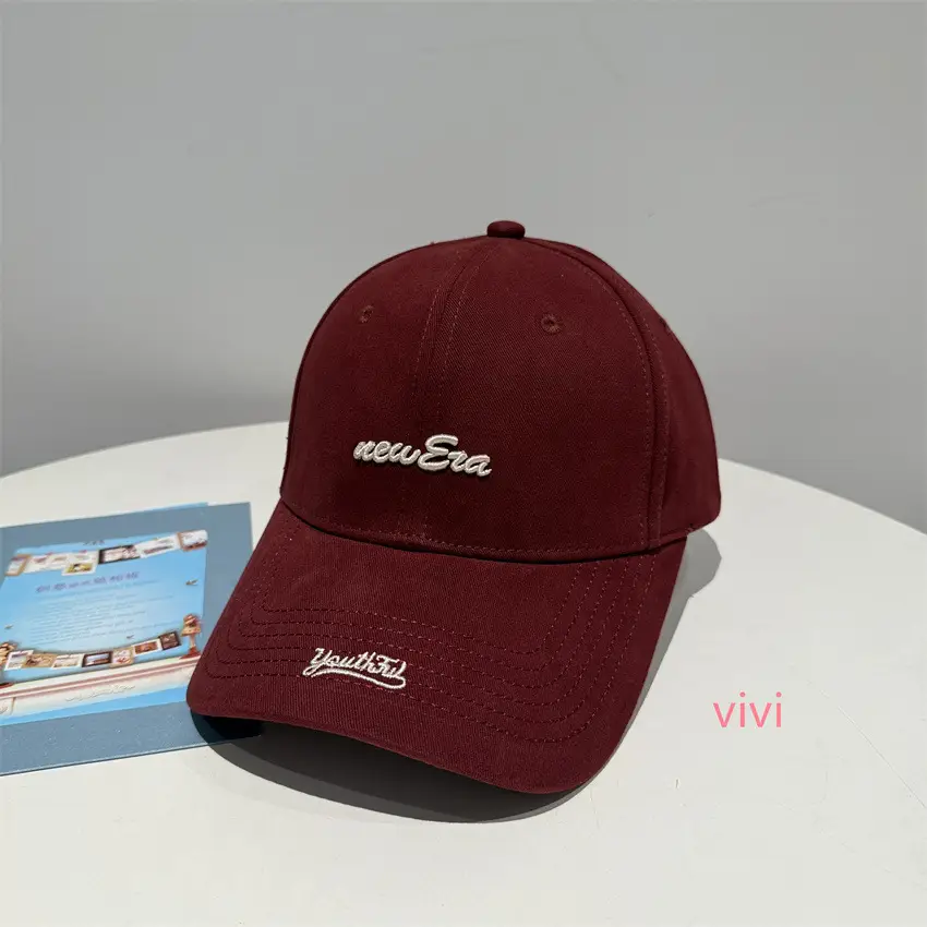 Men Navy Blue Duckbill Cap with "New Era" & "Vivi" Logo - Image 4