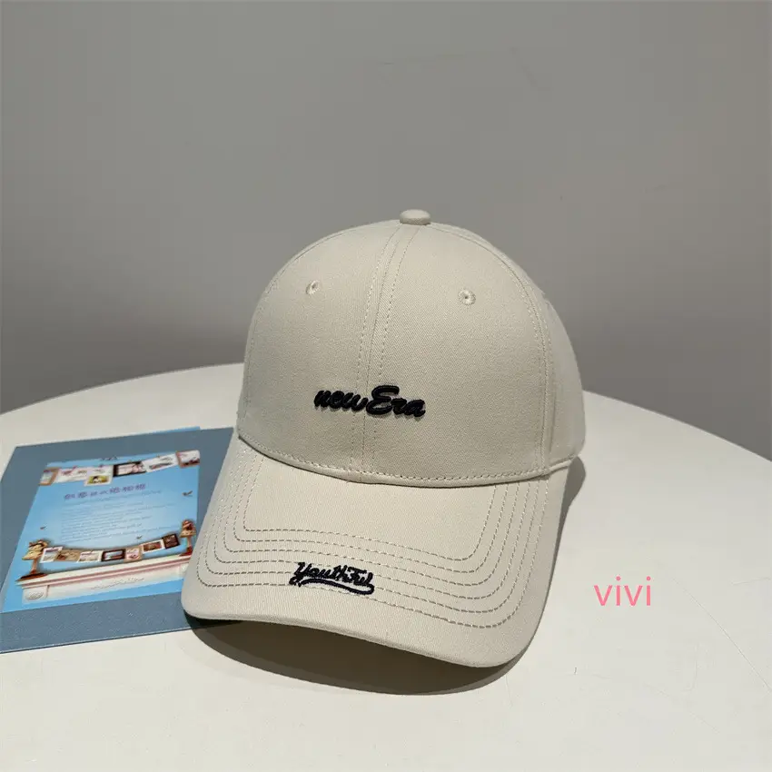 Men Navy Blue Duckbill Cap with "New Era" & "Vivi" Logo - Image 2