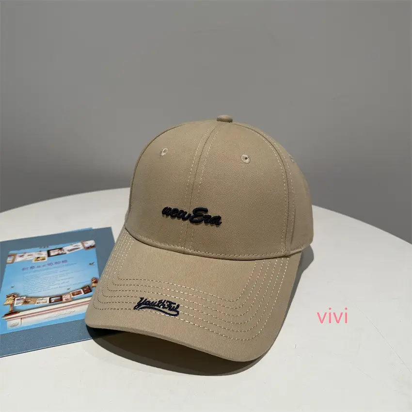 Men Navy Blue Duckbill Cap with "New Era" & "Vivi" Logo - Image 3