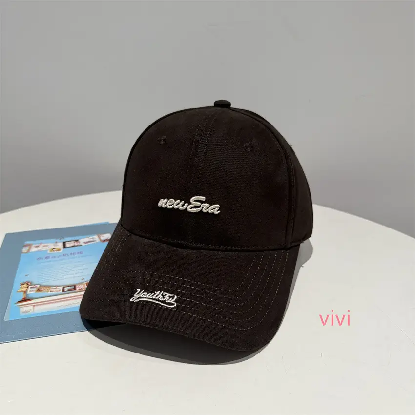 Men Navy Blue Duckbill Cap with "New Era" & "Vivi" Logo - Image 7