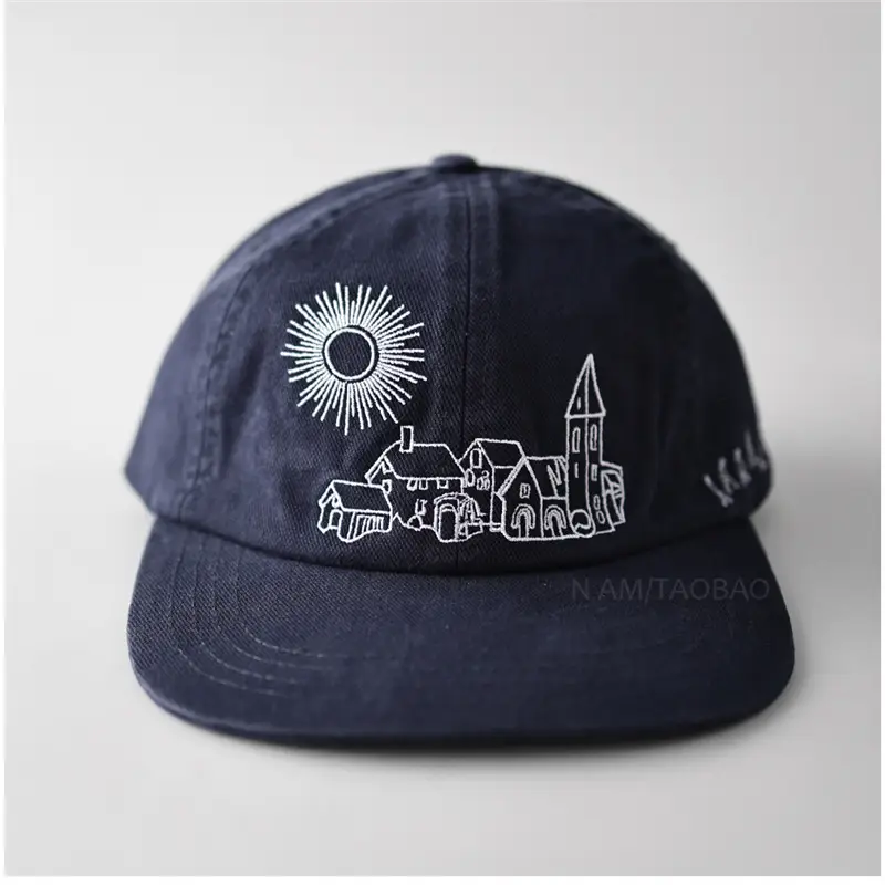 Korean Style Embroidered Sun & Mosque Cap for Men Women - Image 3