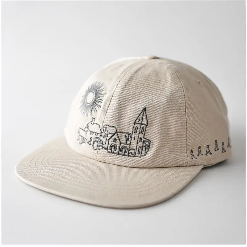 Korean Style Embroidered Sun & Mosque Cap for Men Women - Image 4