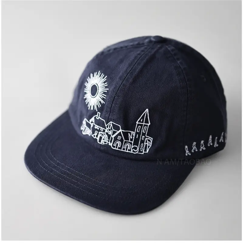 Korean Style Embroidered Sun & Mosque Cap for Men Women - Image 5