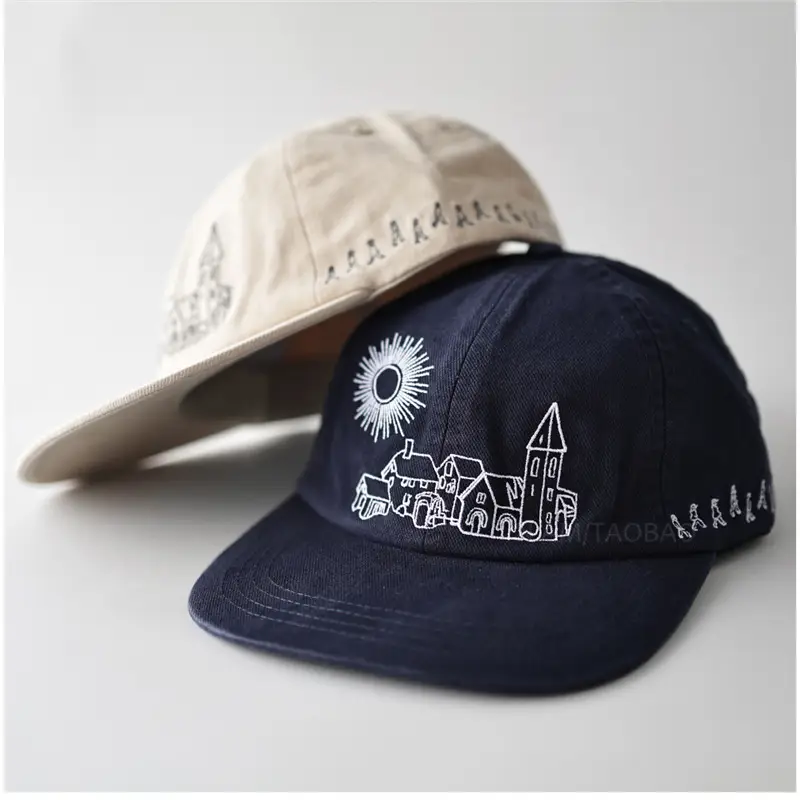 Korean Style Embroidered Sun & Mosque Cap for Men Women - Image 7