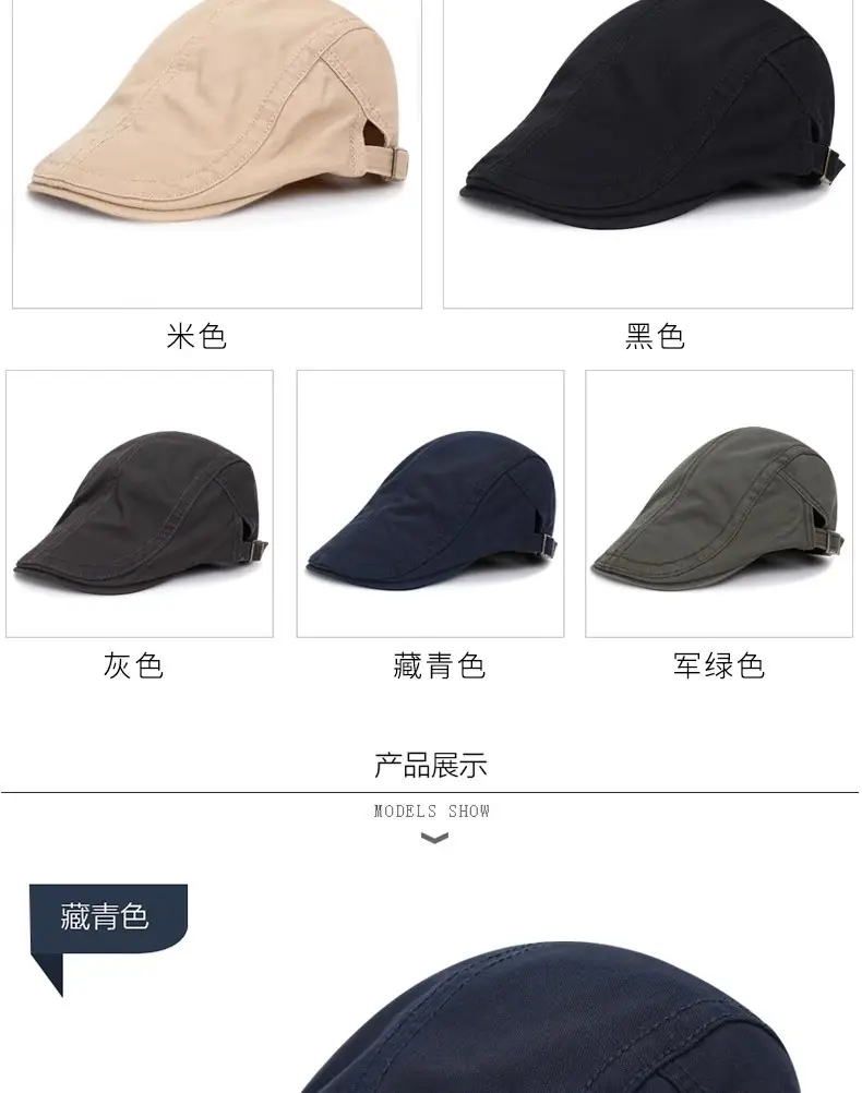 Vintage Solid Color Artist Beret Unisex Fashion Literary Casual Newsboy Cap British Style Forward Cap Trendy — feature 3