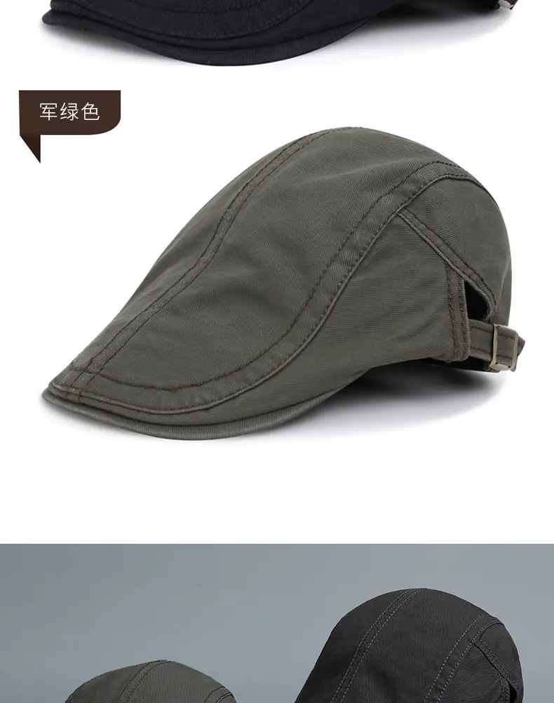 Vintage Solid Color Artist Beret Unisex Fashion Literary Casual Newsboy Cap British Style Forward Cap Trendy — feature 6