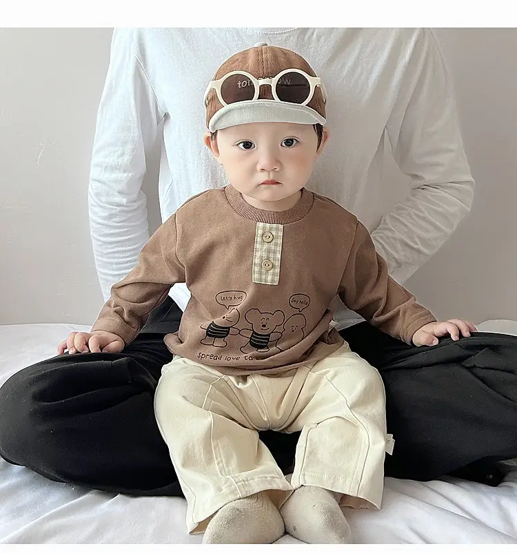 Baby Cartoon Printed Sleeveless T-Shirt Beige — feature 15