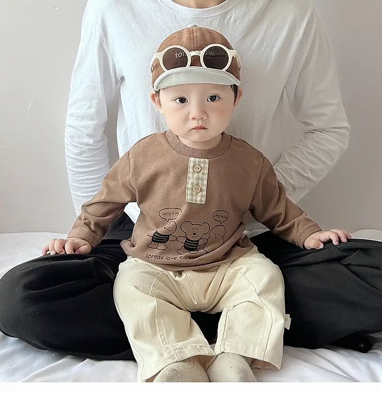 Baby Cartoon Printed Sleeveless T-Shirt Beige — feature 3