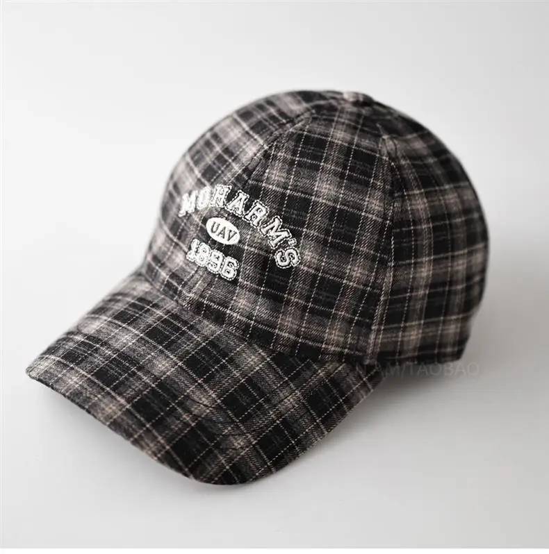 Men Plaid Letter Embroidered Baseball Cap — feature 10