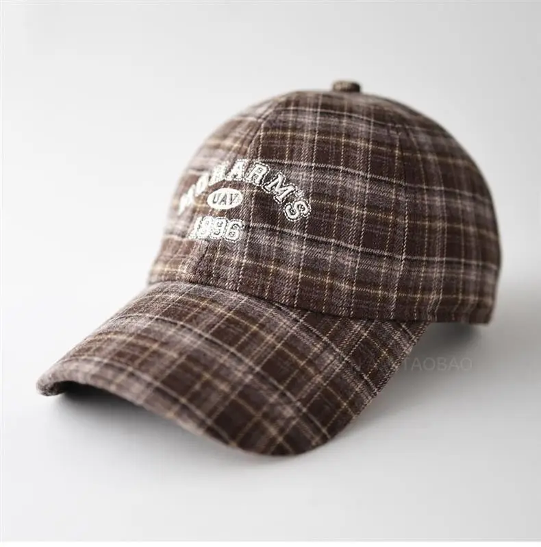 Men Plaid Letter Embroidered Baseball Cap — feature 6
