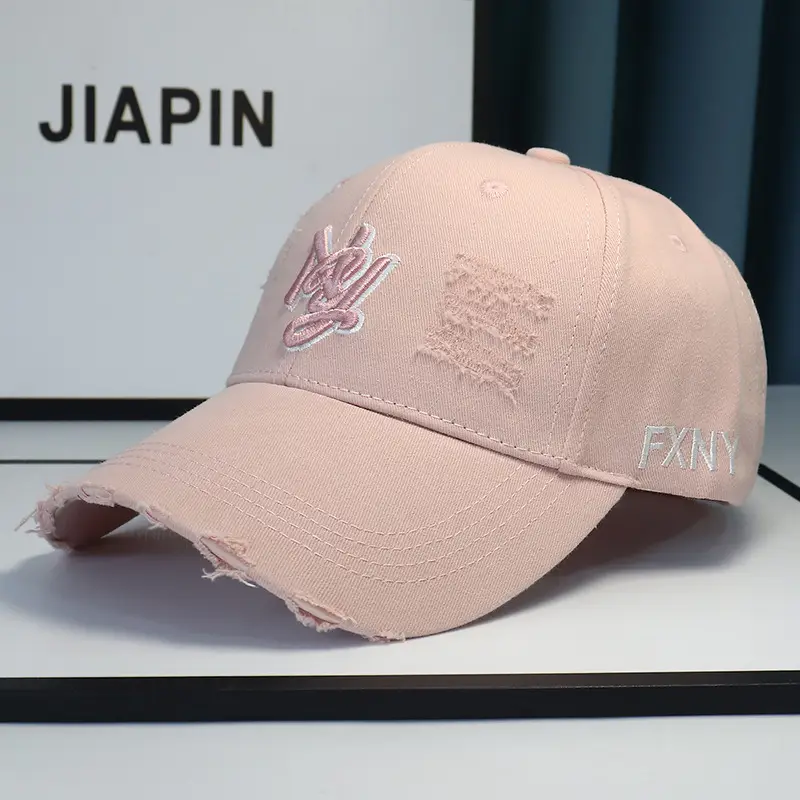 Pink Distressed Duckbill Cap for Men Women Baseball Cap - Image 7