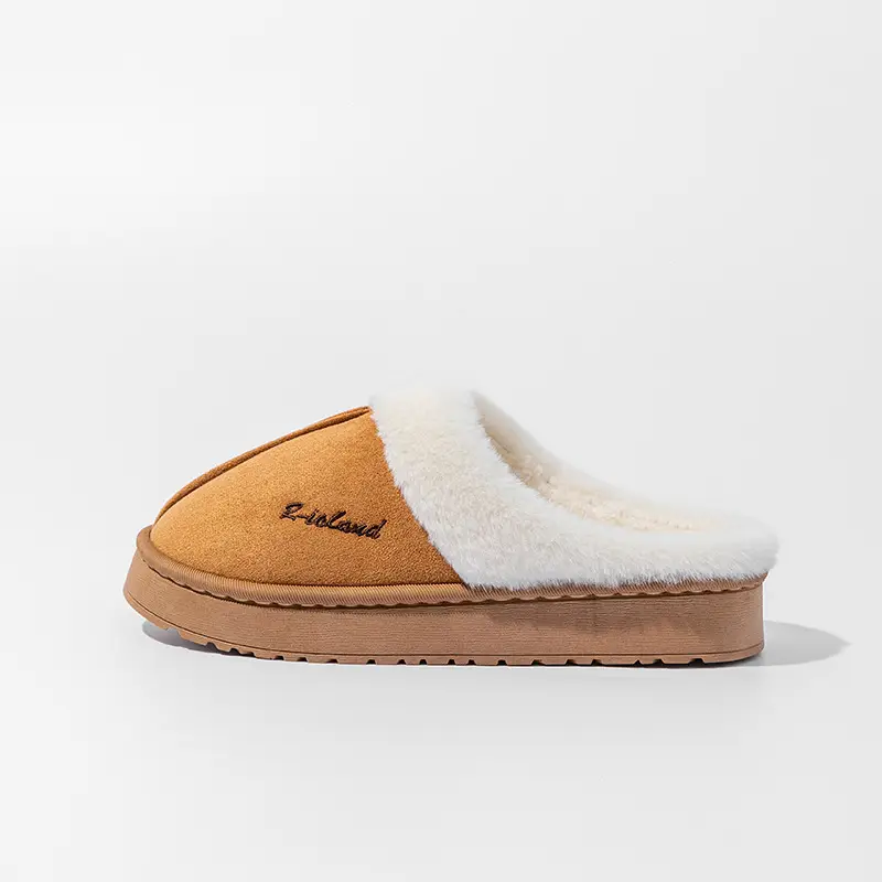 Cotton Slippers for Women in Autumn and Winter Indoor Home Non-Slip Fleece-Lined Warm Thick-Soled Couple Style Outer Wear Plush Cotton Slippers - Image 10