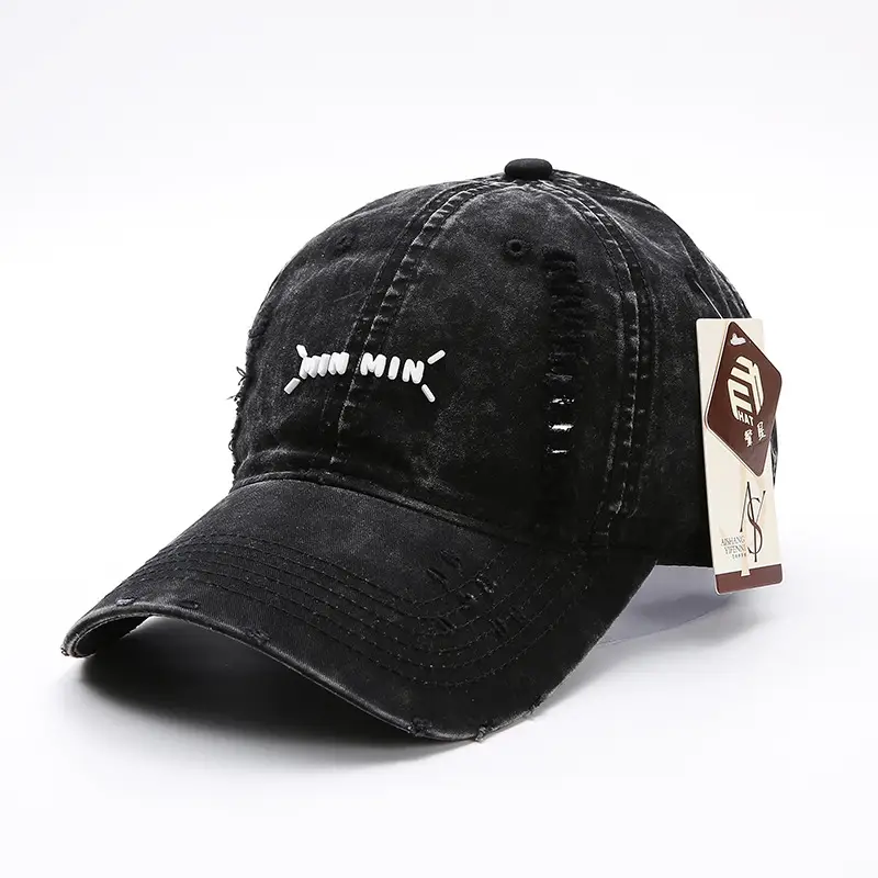 Black Korean Style Letter Baseball Cap for Women - Image 2