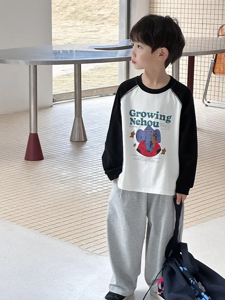 Boys Long Sleeve Cotton T-Shirt Spring 2026
