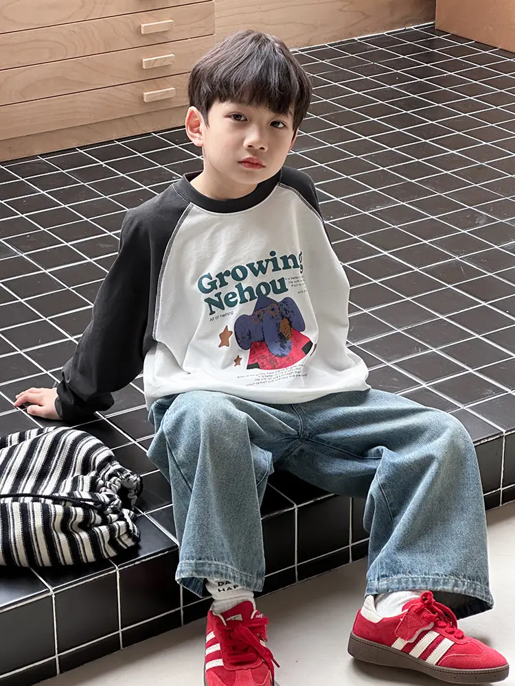 Boys Long Sleeve Cotton T-Shirt Spring 2026