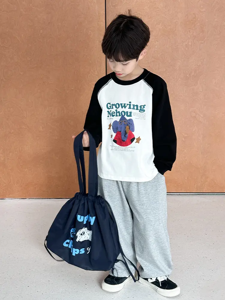 Boys Long Sleeve Cotton T-Shirt Spring 2026