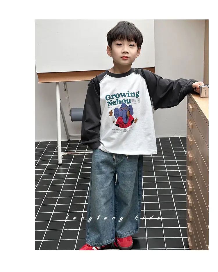 Boys Long Sleeve Cotton T-Shirt Spring 2026 — feature 19