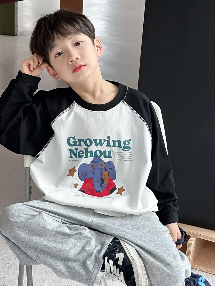 Boys Long Sleeve Cotton T-Shirt Spring 2026 — feature 2