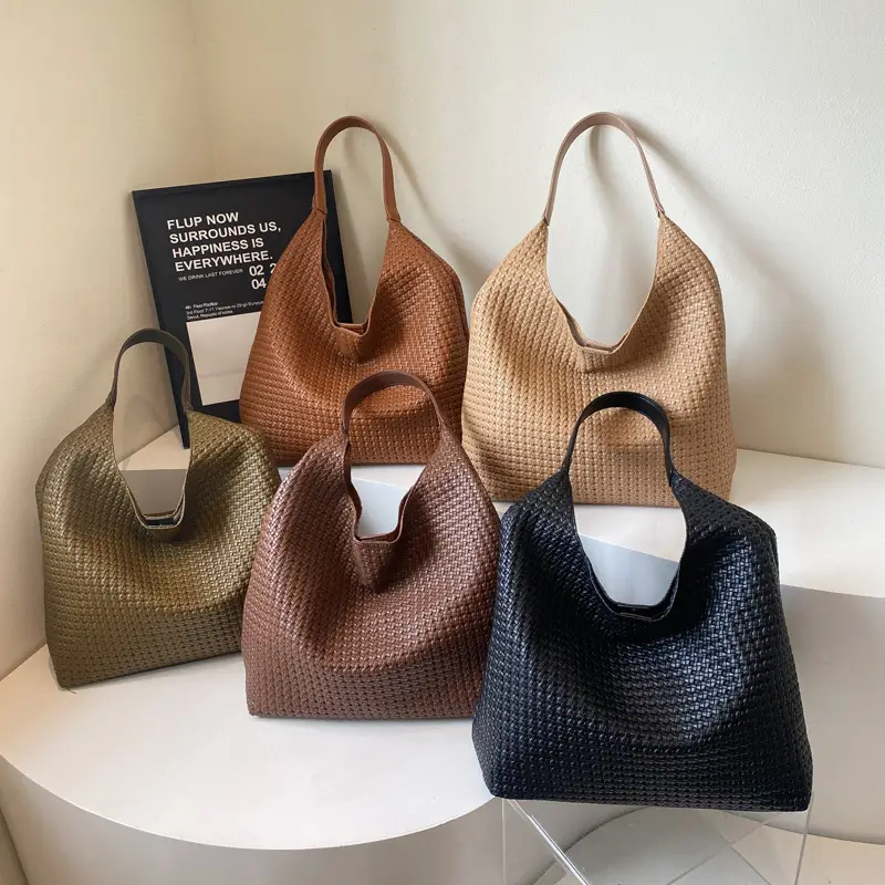 2025 Summer Large Capacity Women's Tote Bag Brown Leather - Image 7