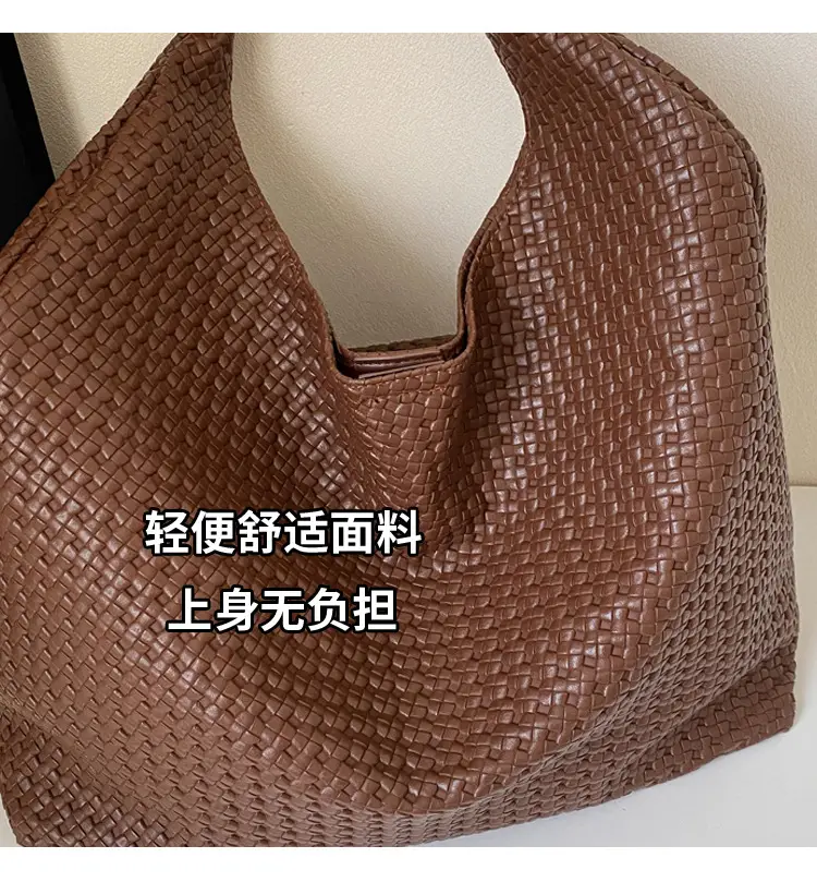 2025 Summer Large Capacity Women's Tote Bag Brown Leather — feature 2