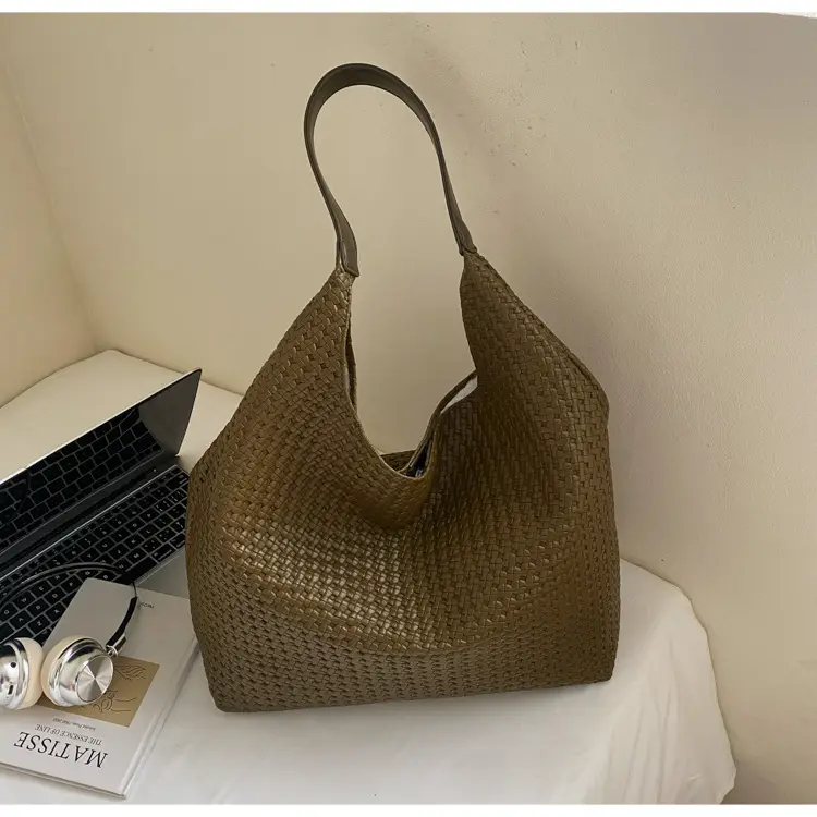 2025 Summer Large Capacity Women's Tote Bag Brown Leather — feature 24