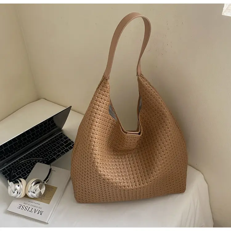 2025 Summer Large Capacity Women's Tote Bag Brown Leather — feature 25